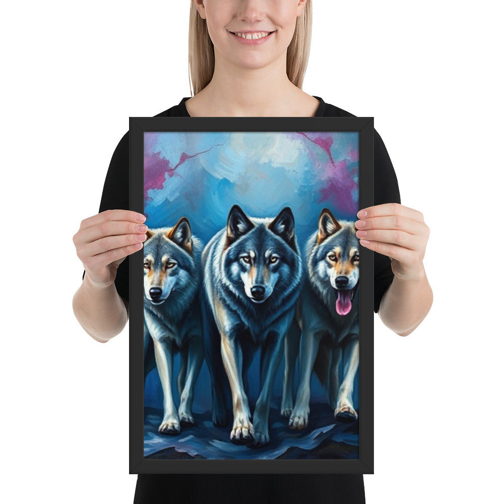 Wolves - Framed Wall Art Print