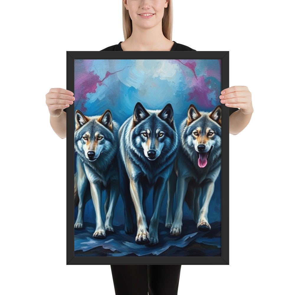 Wolves - Framed Wall Art Print