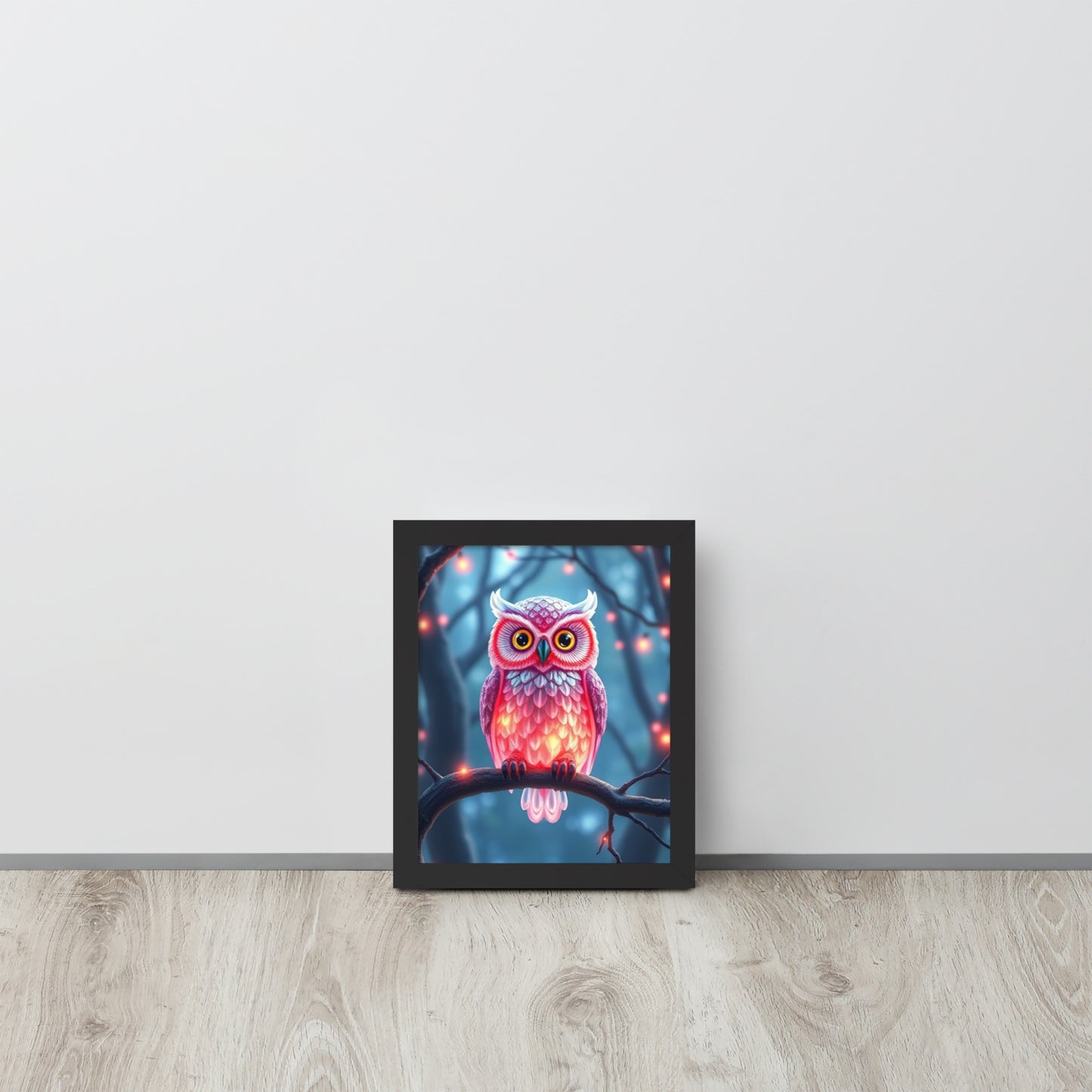 Pink Owl - Framed Wall Art Print