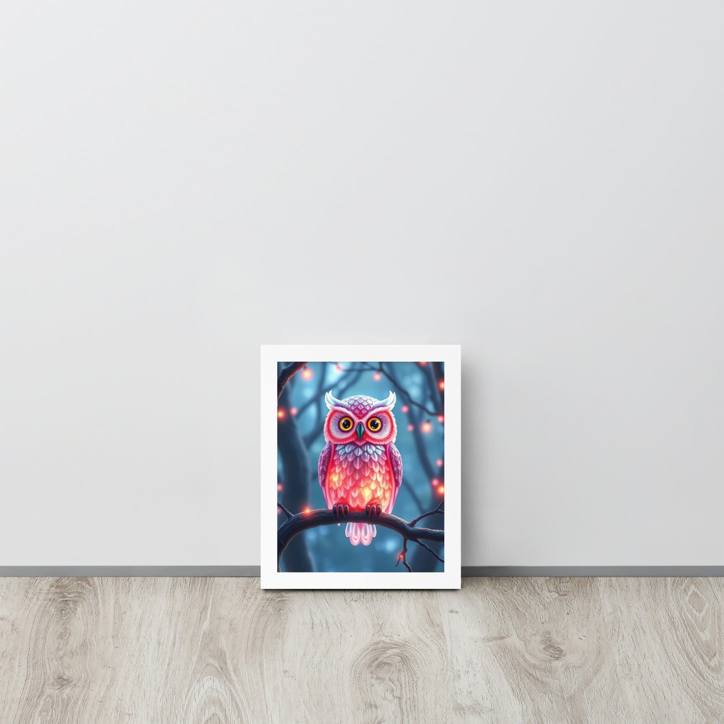 Pink Owl - Framed Wall Art Print